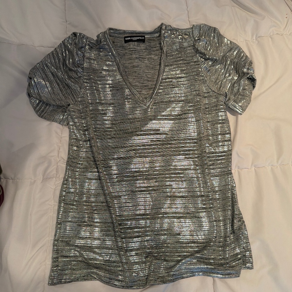 Karl Lagerfeld silver shirt